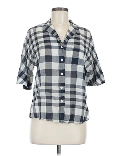 Pre-owned Theory Short Sleeve Blouse In Gray