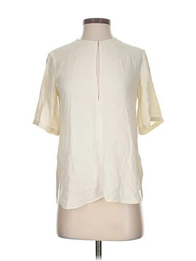Pre-owned Theory Short Sleeve Blouse In Ivory