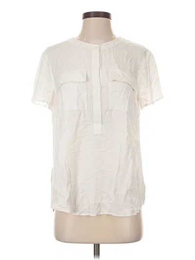 Pre-owned Theory Short Sleeve Blouse In Ivory