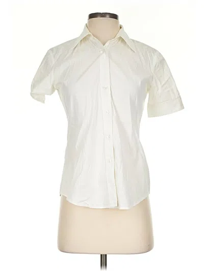 Pre-owned Theory Short Sleeve Blouse In Ivory