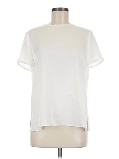 Pre-owned Theory Short Sleeve Blouse In Ivory