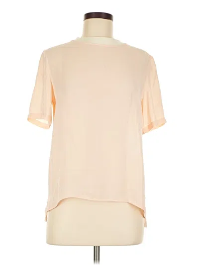 Pre-owned Theory Short Sleeve Blouse In Ivory
