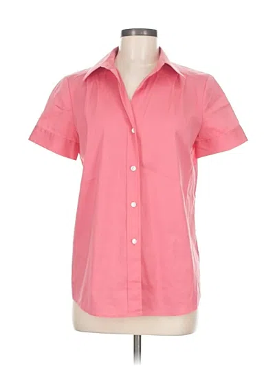 Pre-owned Theory Short Sleeve Blouse In Pink