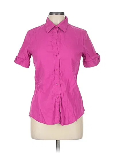 Pre-owned Theory Short Sleeve Blouse In Pink