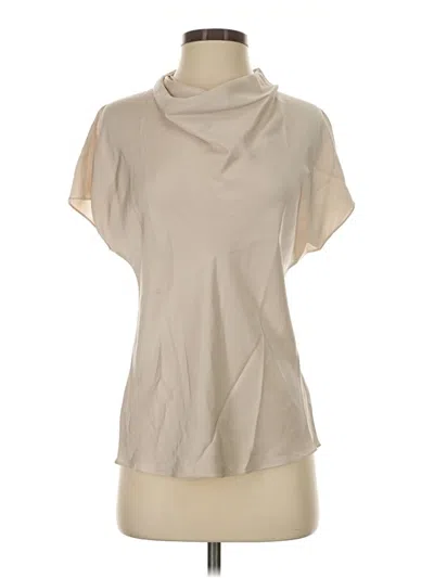 Pre-owned Theory Short Sleeve Blouse In Tan
