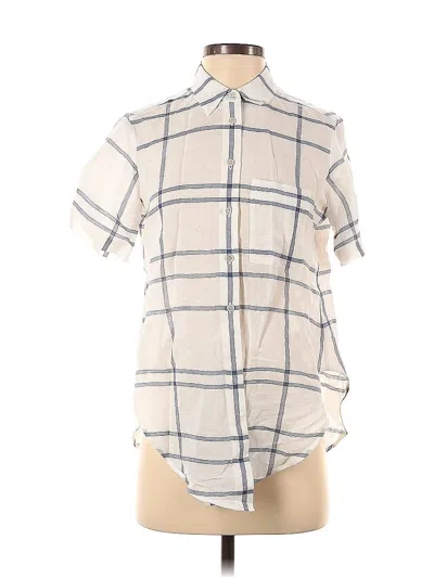 Pre-owned Theory Short Sleeve Blouse In White