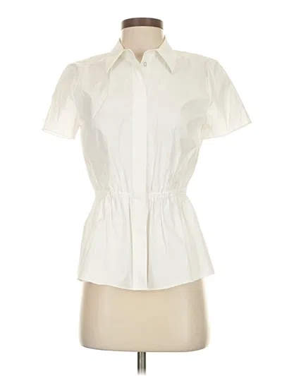 Pre-owned Theory Short Sleeve Blouse In White