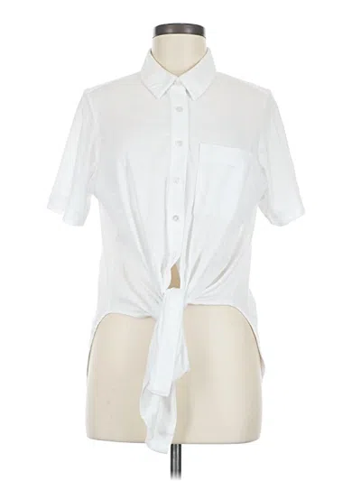 Pre-owned Theory Short Sleeve Blouse In White