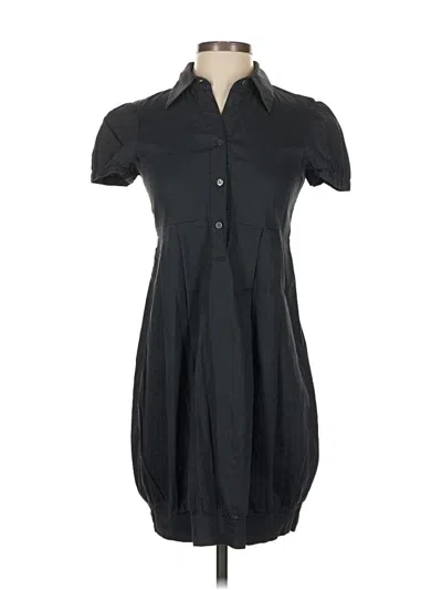 Pre-owned Theory Short Sleeve Button Down Shirt In Black
