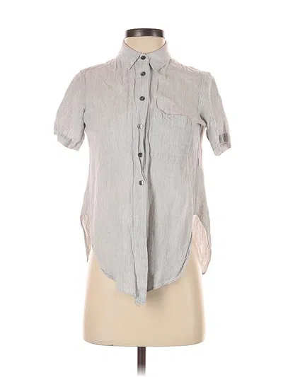 Pre-owned Theory Short Sleeve Button Down Shirt In Gray