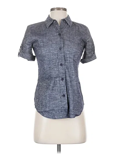Pre-owned Theory Short Sleeve Button Down Shirt In Gray