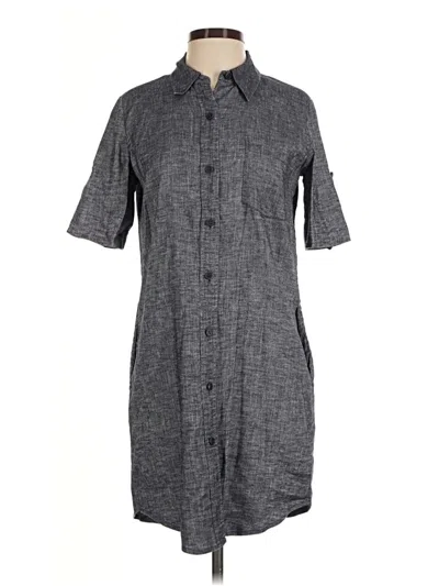 Pre-owned Theory Short Sleeve Button Down Shirt In Gray