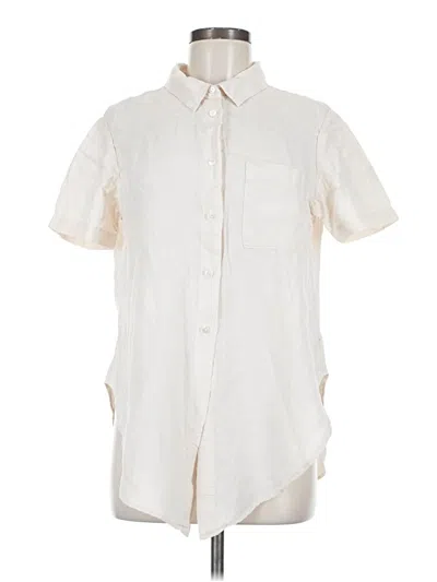 Pre-owned Theory Short Sleeve Button Down Shirt In White