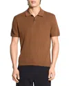 Theory Cable Short Sleeve Cotton Blend Polo Sweater