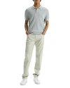 Theory Cable Short Sleeve Cotton Blend Polo Sweater In Light Gray Heather