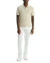 Theory Cable Short Sleeve Cotton Blend Polo Sweater In New Sand