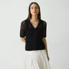 Theory Short-sleeve Camp Shirt In Sheen Cotton