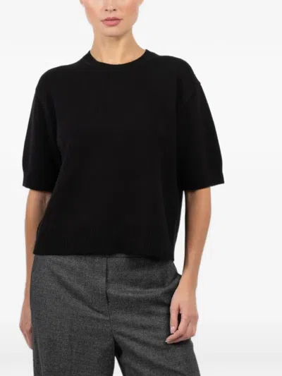 Theory Short-sleeve Cashmere Top In Black