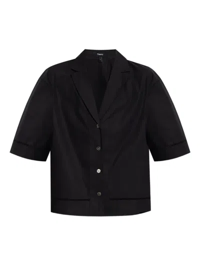 Theory Short-sleeve Collared Shirt In Black