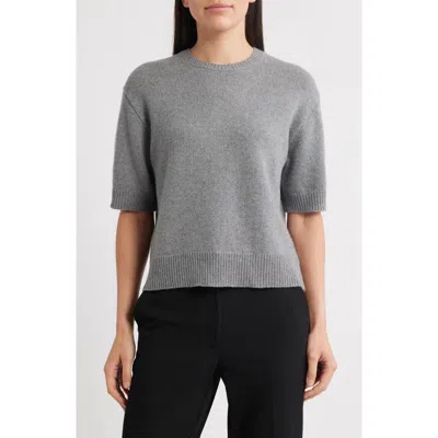 Theory Short Sleeve Crop Wool & Cashmere Sweater