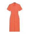 Theory Galena Linen Maxi Shirtdress In Orange