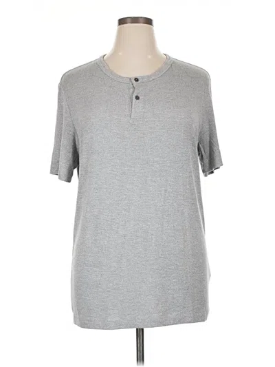 Pre-owned Theory Short Sleeve Henley Shirt In Gray