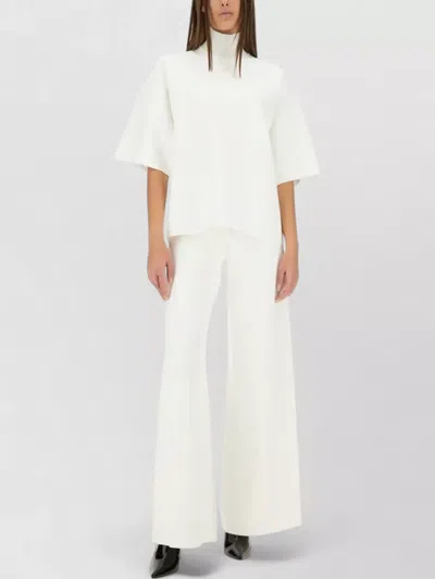Theory Short Sleeve High Neck Boxy Top In White