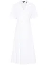 Theory Short-sleeve Midi Dress In White
