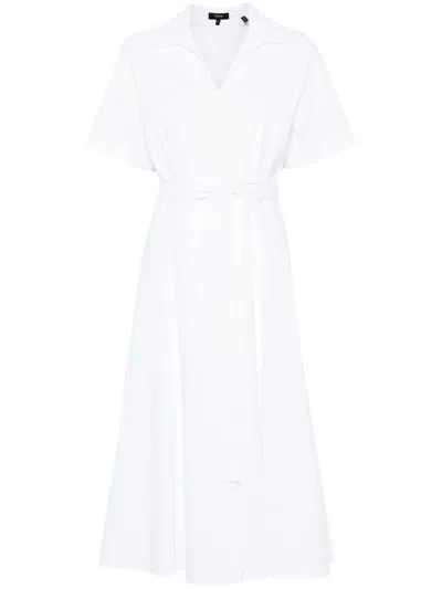 Theory Short-sleeve Midi Dress In White