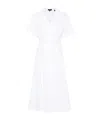 Theory Short-sleeve Midi Dress In White