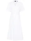 Theory Short-sleeve Midi Dress In White
