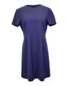 Theory Short Sleeve Mini Dress In Navy Blue Wool In Blue