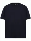 Theory Short-sleeve Minimalist Sweater With Classic Crew Neckline In Black