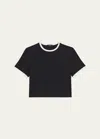 Theory Short-sleeve Organic Cotton Ringer T-shirt In Bkwh