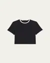 Theory Short-sleeve Organic Cotton Ringer T-shirt In Bkwh
