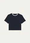 Theory Short-sleeve Organic Cotton Ringer T-shirt In Ncn Nvwht