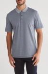 Theory Short Sleeve Polo In Baltic/ White