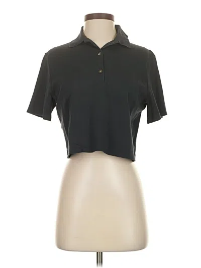 Pre-owned Theory Short Sleeve Polo Shirt In Black