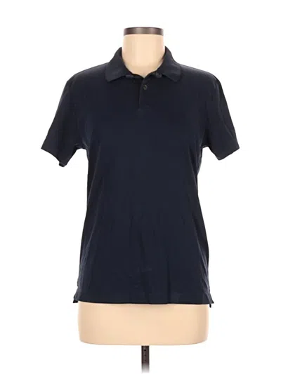 Pre-owned Theory Short Sleeve Polo Shirt In Blue
