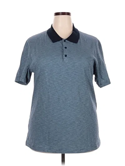 Pre-owned Theory Short Sleeve Polo Shirt In Blue