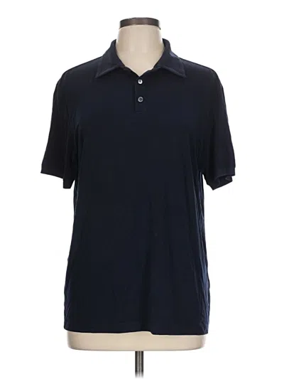 Pre-owned Theory Short Sleeve Polo Shirt In Blue