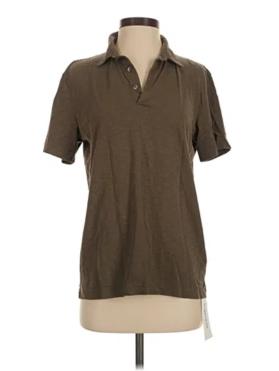 Pre-owned Theory Short Sleeve Polo Shirt In Brown