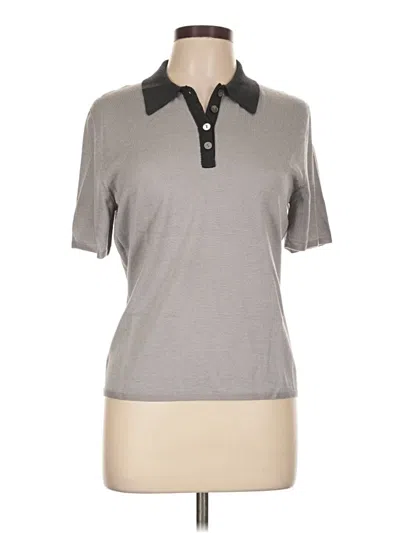 Pre-owned Theory Short Sleeve Polo Shirt In Gray