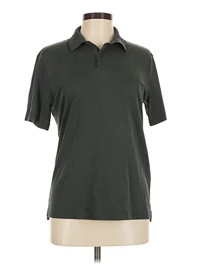 Pre-owned Theory Short Sleeve Polo Shirt In Green