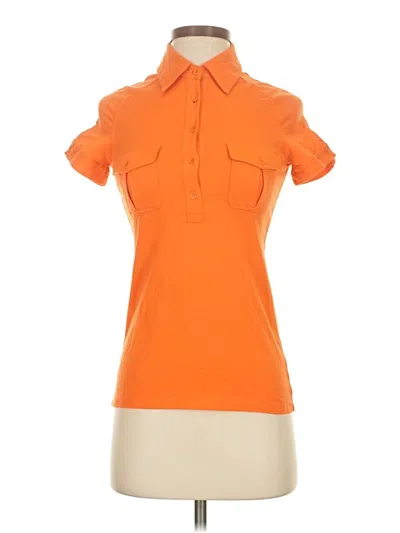Pre-owned Theory Short Sleeve Polo Shirt In Orange