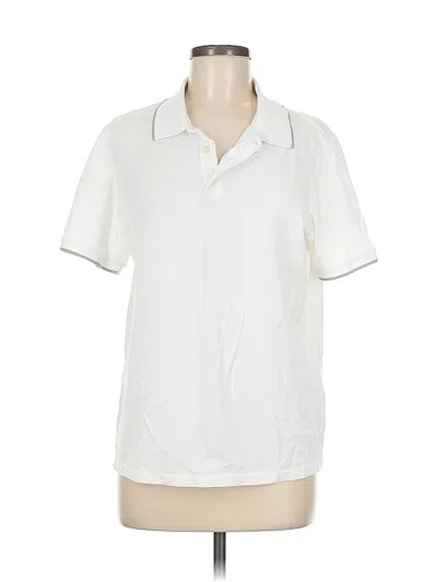 Pre-owned Theory Short Sleeve Polo Shirt In White