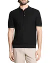 Theory Buttoned Short-sleeved Polo Shirt In Black