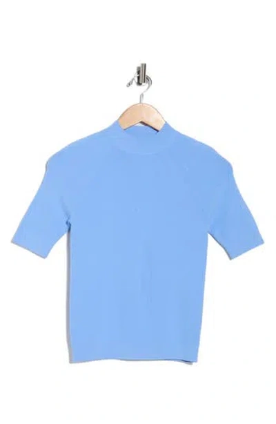 Theory Short Sleeve Rib Sweater In Blue
