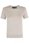 Theory Short-sleeve Round Neck Merino Wool Tee In Neutral