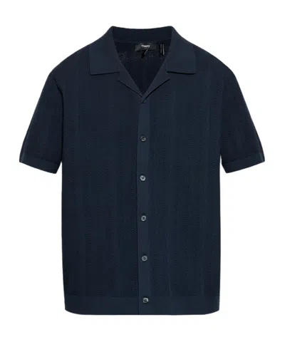 THEORY THEORY LIGHT TWIST CAMP COLLAR SHIRT